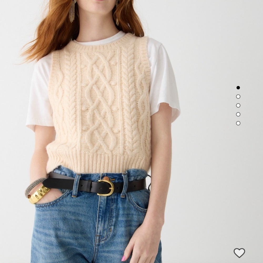 J Crew Cropped Cable Knit Shell